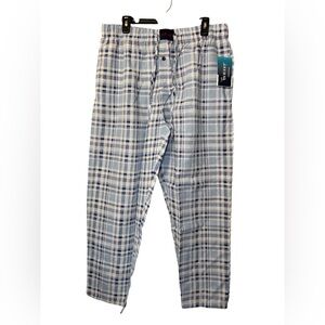Isotoner Men’s Blue Plaid Pajama Pants XL NWT